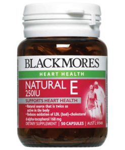 Thuốc bổ sung Vitamin E tự nhiên Blackmores Blackmores Natural Vitamin E 250IU 50 Viên