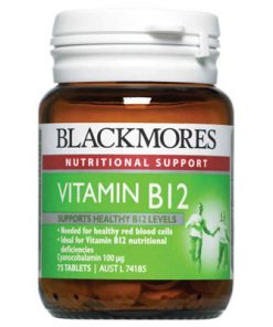 Thuốc tăng cường năng lượng Blackmores Vitamin B12 (Cyanocobalamin) 100mcg 75 Viên