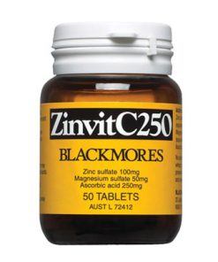 Viên uống bổ sung Kẽm Zinc Blackmores ZinvitC250 50 Viên là thuốc bổ sung kẽm, magiê và vitamin C