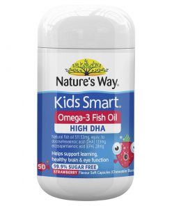 Nature's Way Kids Smart Omega-3 Fish Oil Strawberry Flavour 50 Chewable Capsules