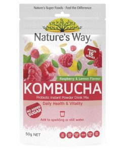 Nature's Way Raspberry & Lemon Kombucha Probiotic Drink Mix 50g
