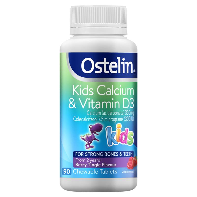 Viên nhai Calcium & Vitamin D3 Ostelin 90 viên dành cho trẻ em