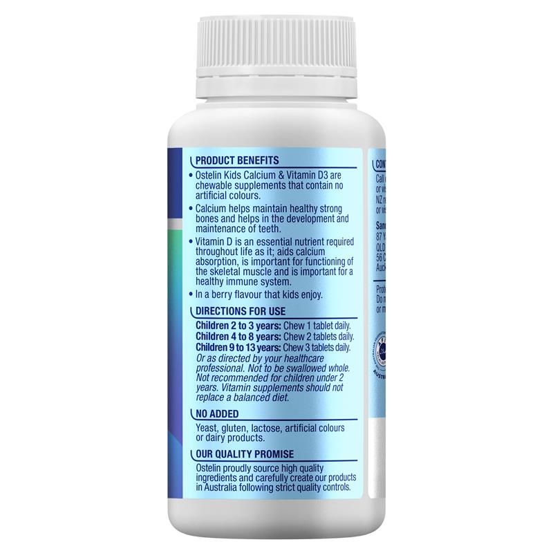 Viên nhai Calcium & Vitamin D3 Ostelin 90 viên
