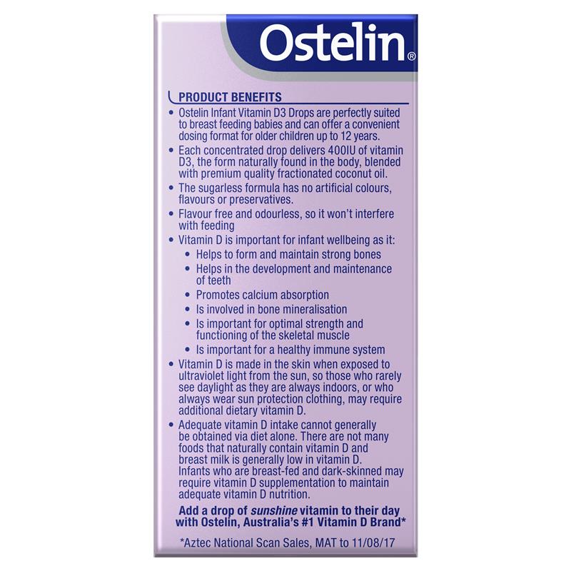 Vitamin D3 dạng giọt Ostelin Infant Vitamin D3 Drops
