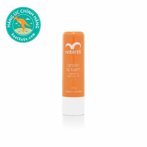 Son dưỡng môi nhau thai cừu Rebirth Lanolin Lip Balm with Vitamin E & Apricot Oil