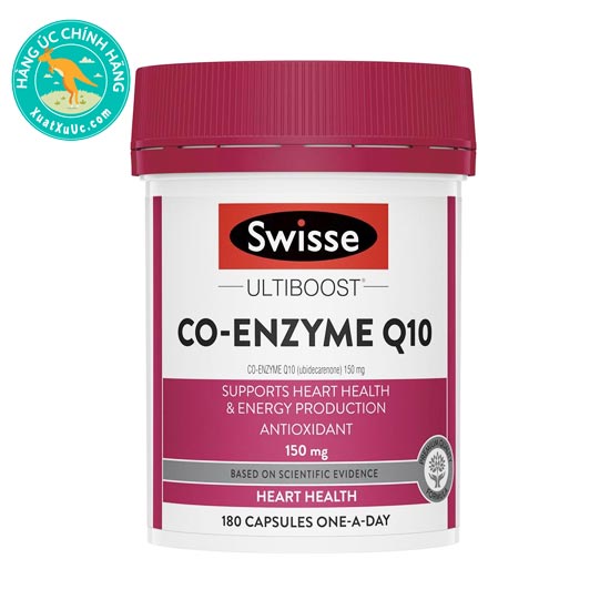 Viên uống bổ tim Úc Swisse Ultiboost Co-Enzyme Q10 150mg 180 viên