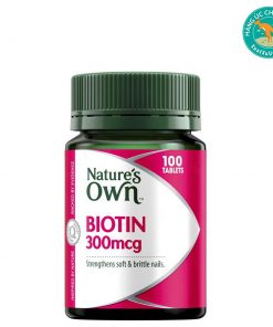 Viên-uống-bổ-sung-biotin-giúp-đẹp-da-móng-tóc-Nature's-Own-Biotin-300mcg-100-Tablets