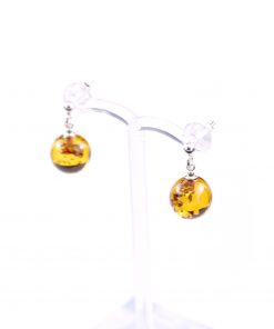 Vòng hổ phách Úc Cognac Baltic Amber và Sterling Silver Ball 1