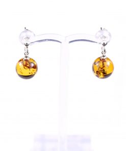 Vòng hổ phách Úc Cognac Baltic Amber và Sterling Silver Ball